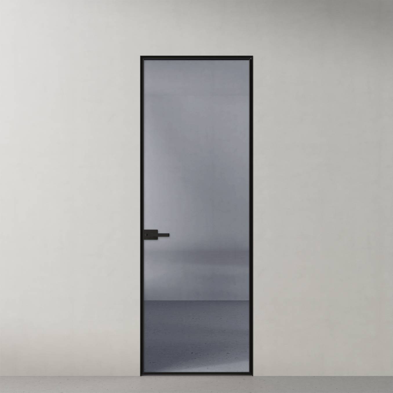 Стеклянная дверь 1000 lines, стекло серебро темное